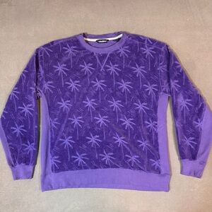 Chubbies Mens Purple Crewneck Sweatshirt Palm Tree Logo Pullover Size Large